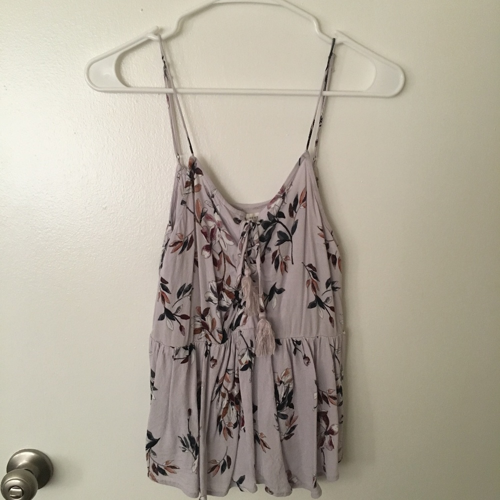 PacSun Floral Violet Tank Top